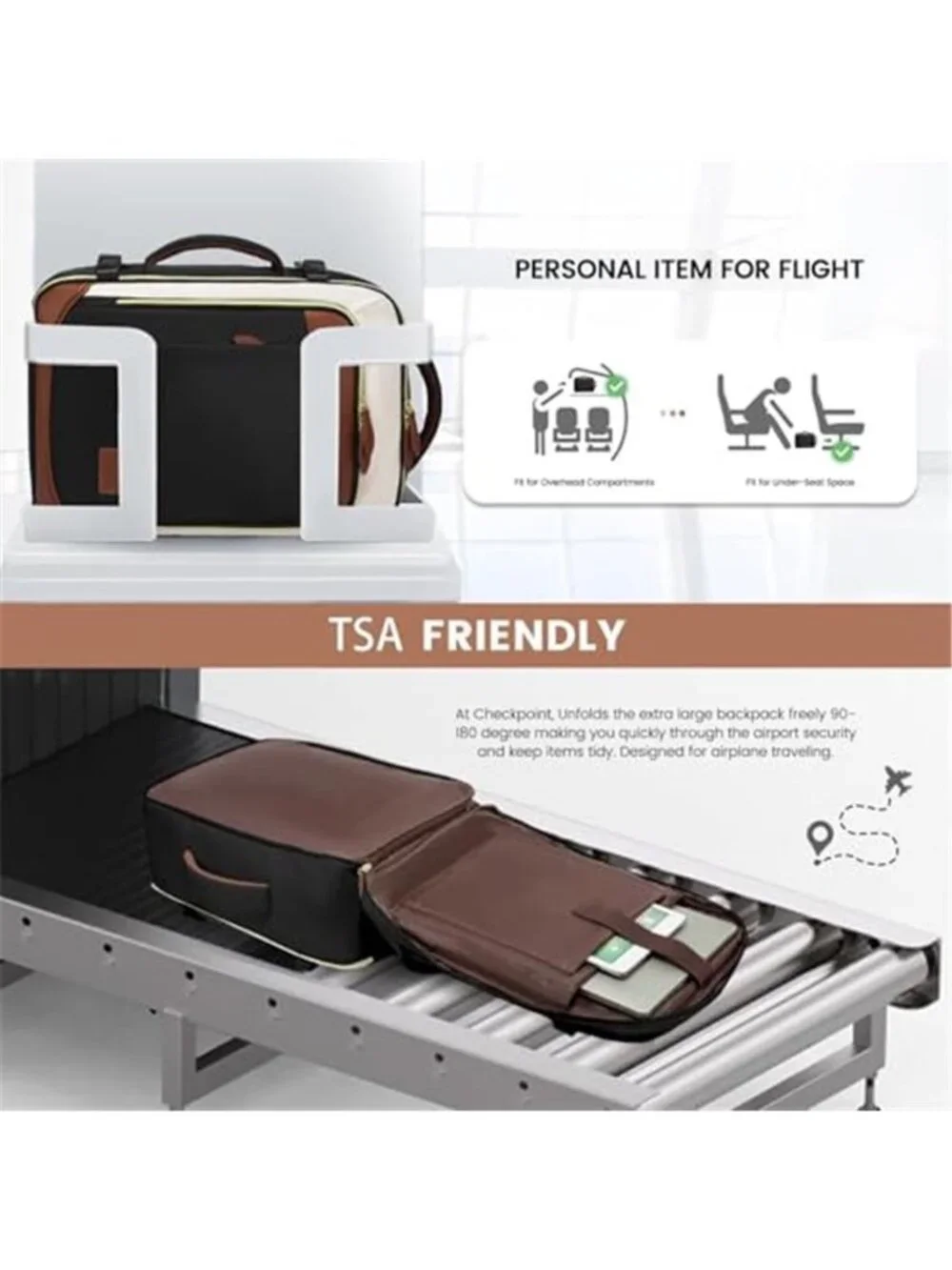 Carry On Travel Backpack Personal Item TSA Approved Laptop Packing Cubes Women